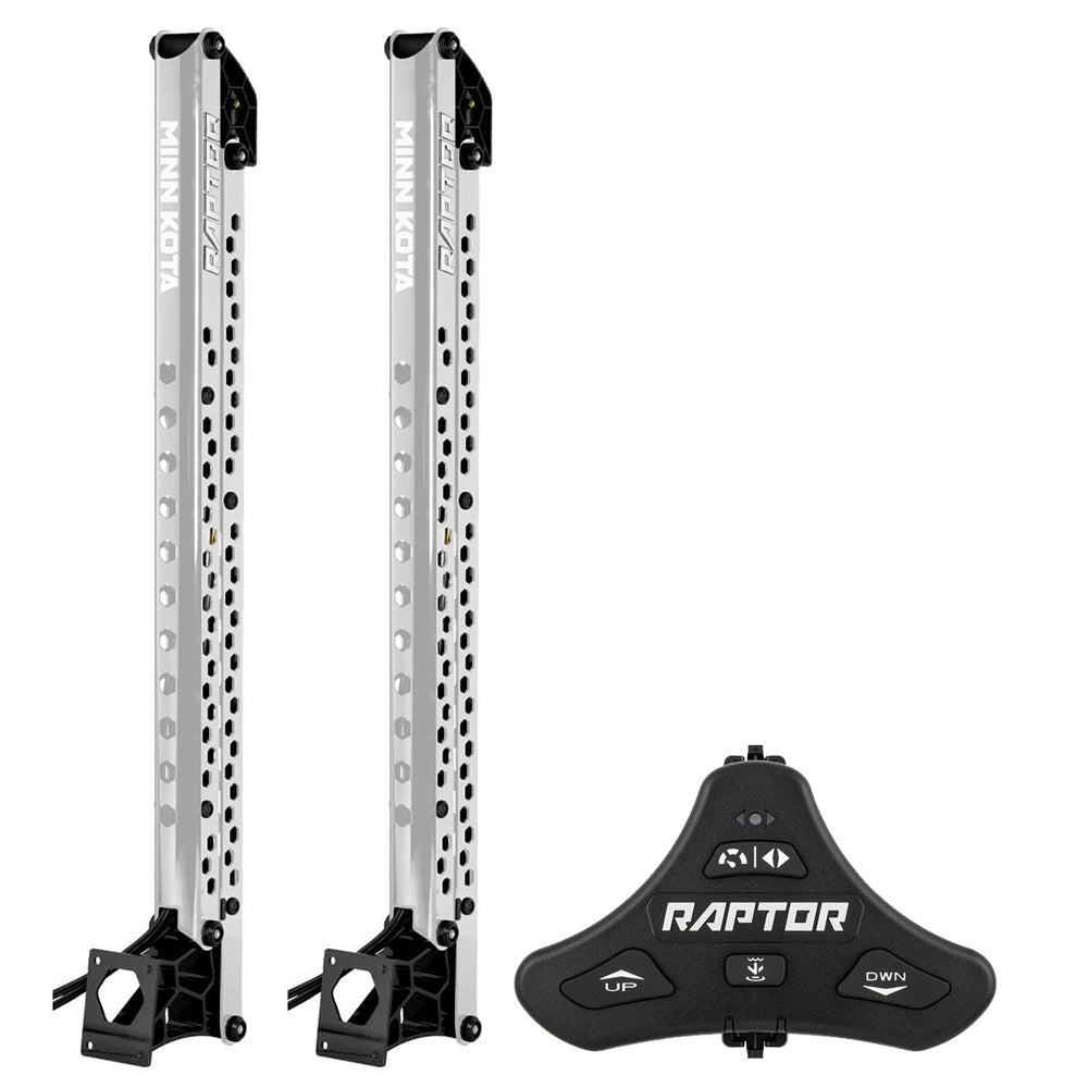 Minn Kota Raptor Bundle Pair - 10ft Silver Shallow Water Anchors with Active Anchoring and Footswitch Included
