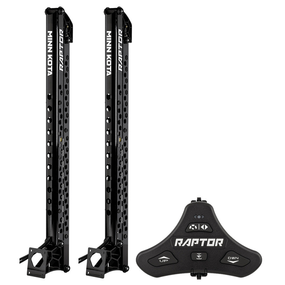 Minn Kota Raptor Bundle Pair - 10ft Black Shallow Water Anchors with Active Anchoring and Footswitch Included