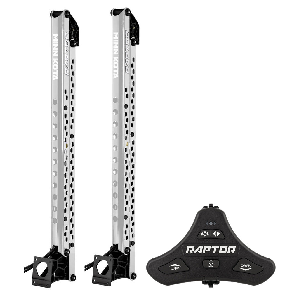 Minn Kota Raptor Bundle Pair - 8ft Silver Shallow Water Anchors with Active Anchoring and Footswitch Included