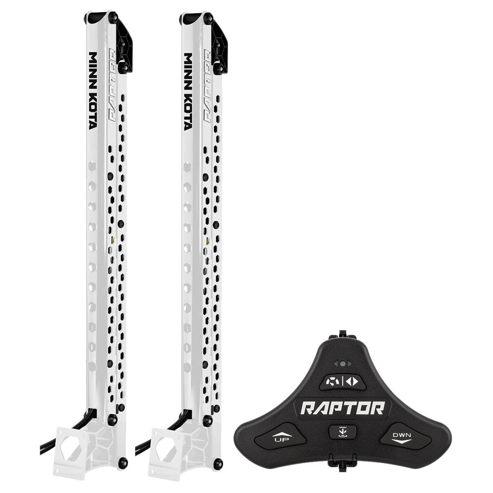 Minn Kota Raptor Bundle Pair - 8ft White Shallow Water Anchors with Active Anchoring and Footswitch Included