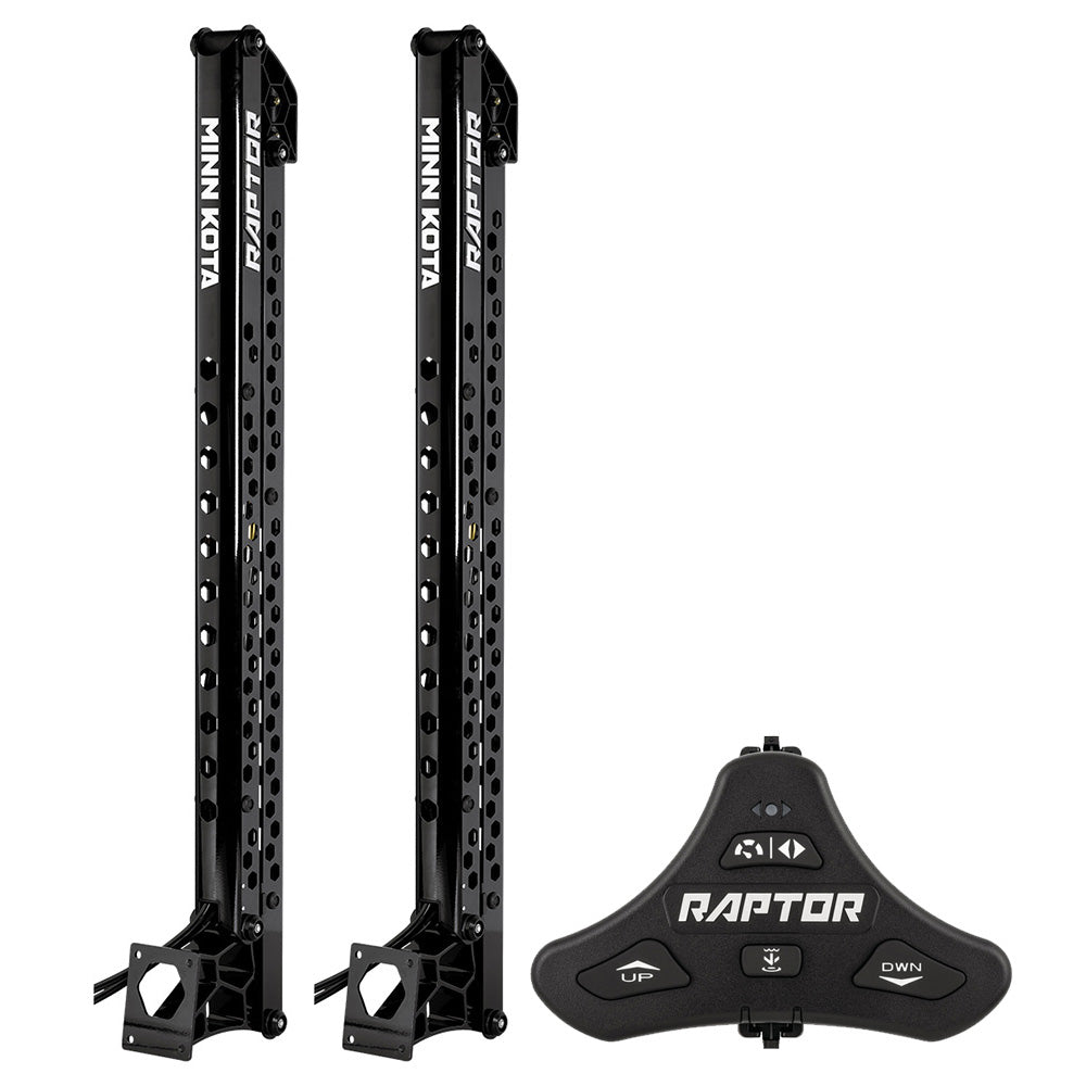 Minn Kota Raptor Bundle Pair - 8ft Black Shallow Water Anchors with Active Anchoring and Footswitch Included