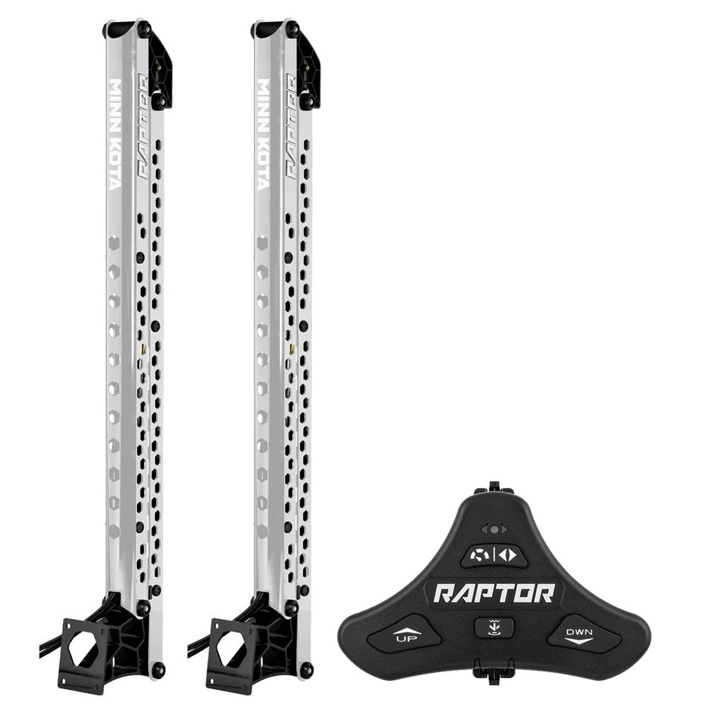 Minn Kota Raptor Bundle Pair - 8ft Silver Shallow Water Anchors with Footswitch