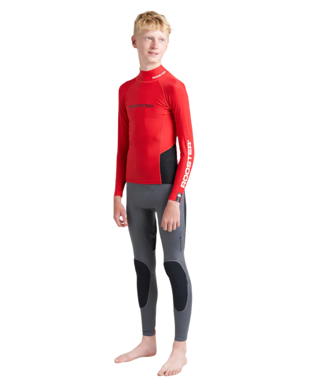 Rooster JUNIOR Rash Top (Long Sleeved) - RED