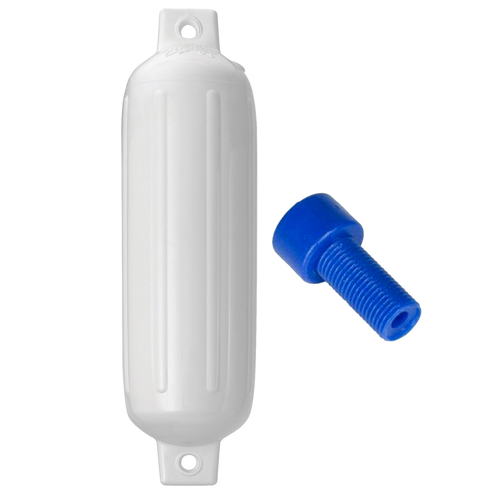 Polyform G-3 Twin Eye Fender 5.5in x 19in - White with Adapter