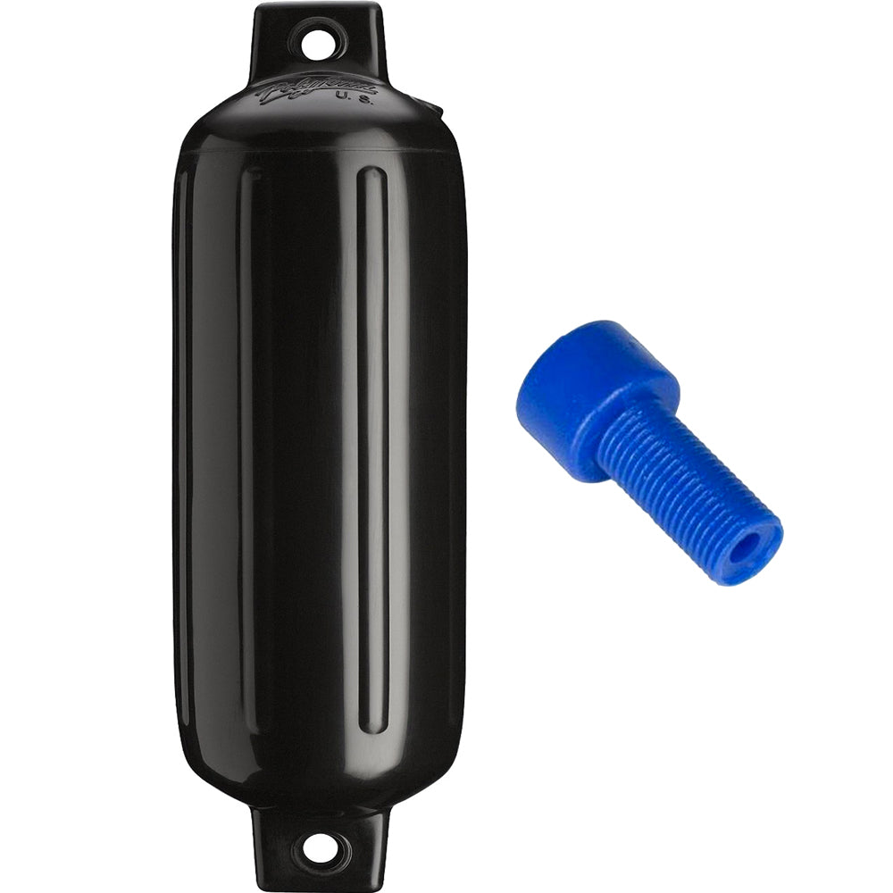 Polyform G-4 Twin Eye Fender 6.5in x 22in - Black with Adapter