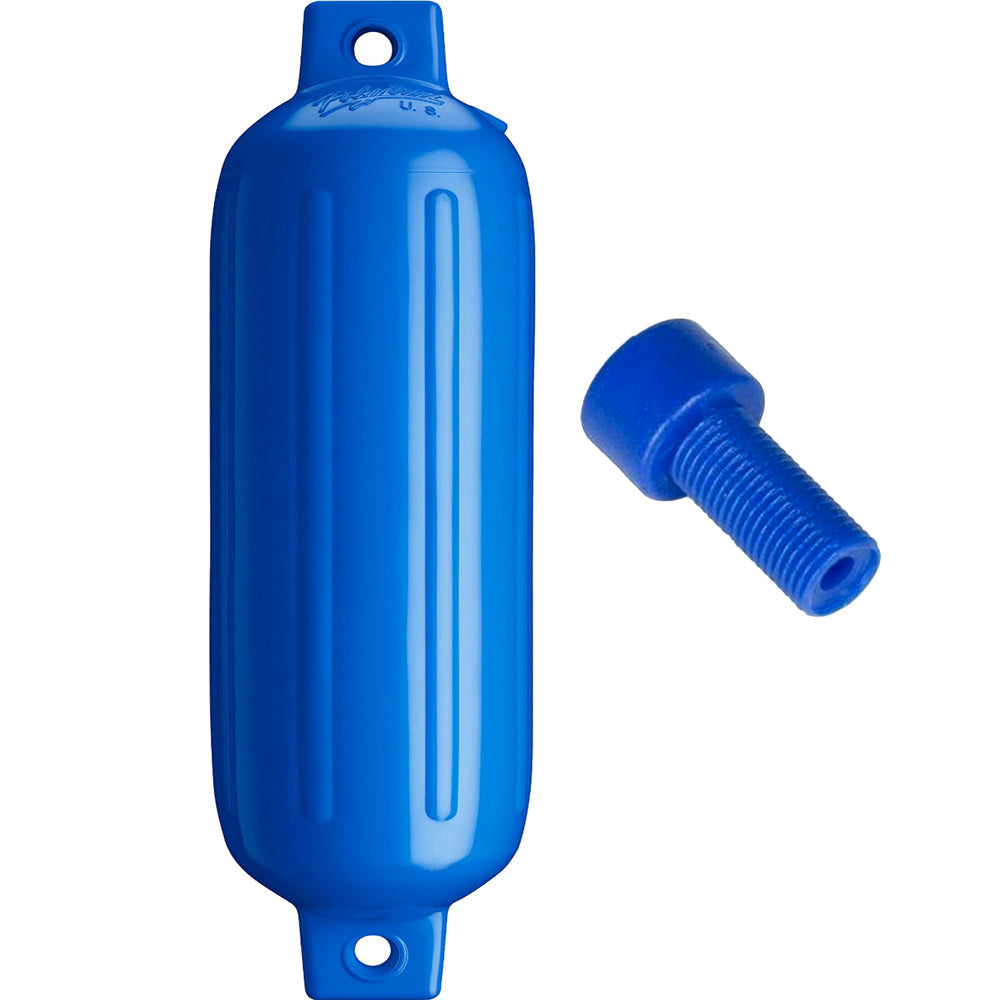 Polyform G-4 Twin Eye Fender 6.5in x 22in - Blue with Adapter