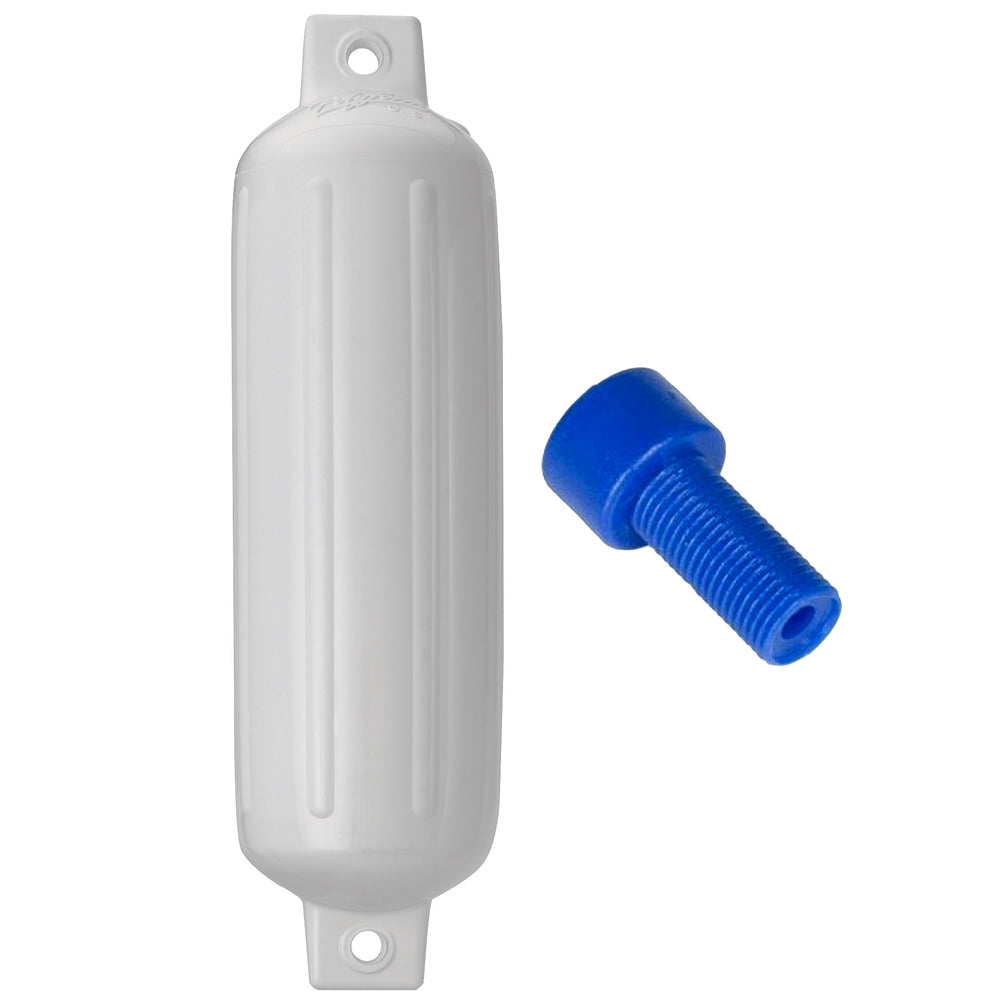 Polyform G-4 Twin Eye Fender 6.5in x 22in White with Adapter