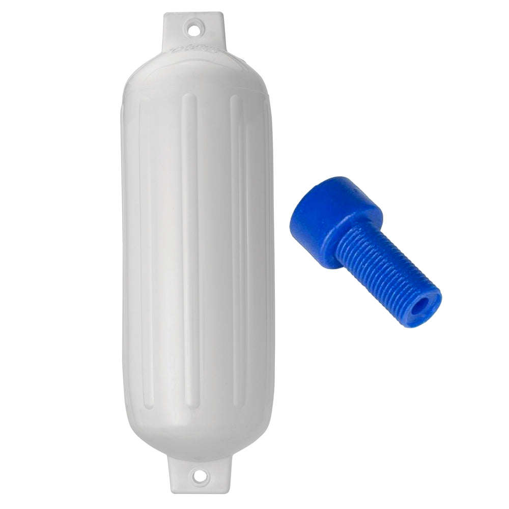 Polyform G-5 Twin Eye Fender 8.8in x 26.8in - White with Adapter