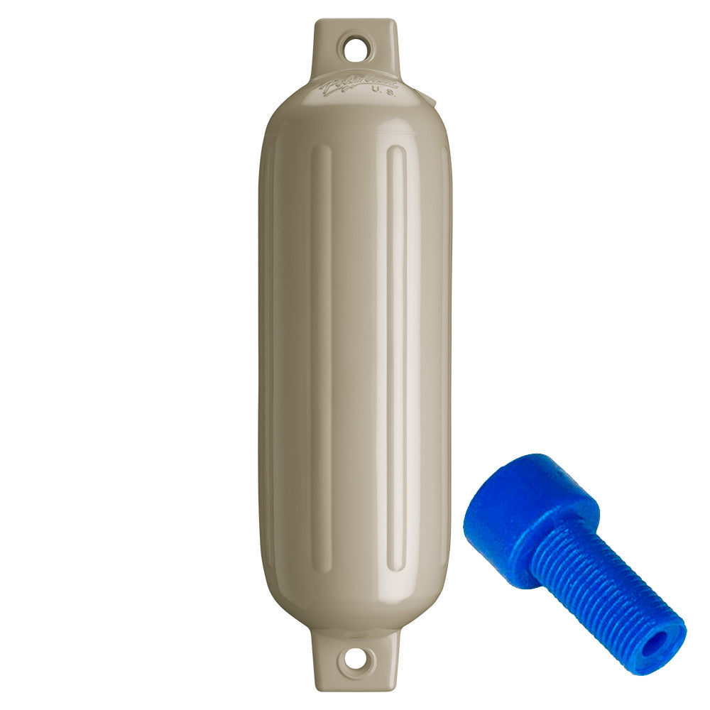 Polyform G-3 Twin Eye Fender 5.5in x 19in - Sand with Adapter