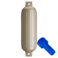 Polyform G-4 Twin Eye Fender 6.5in x 22in - Sand with Adapter