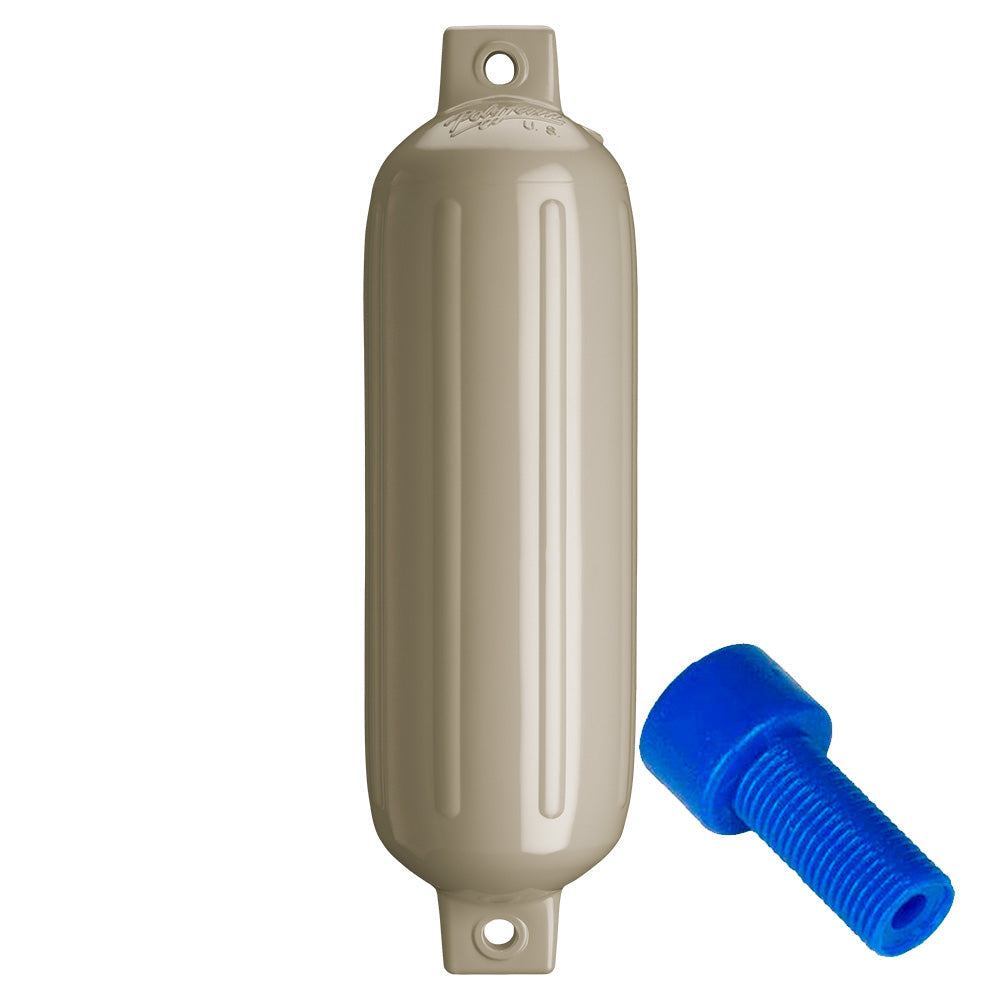 Polyform G-4 Twin Eye Fender 6.5in x 22in - Sand with Adapter