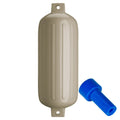 Polyform G-6 Twin Eye Fender 11in x 30in - Sand with Adapter