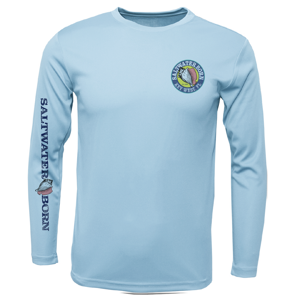 Key West, FL Action Mahi Men's Long Sleeve UPF 50+ Dry-Fit Shirt