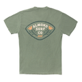 Almond Poppy Badge Tee | Moss Green