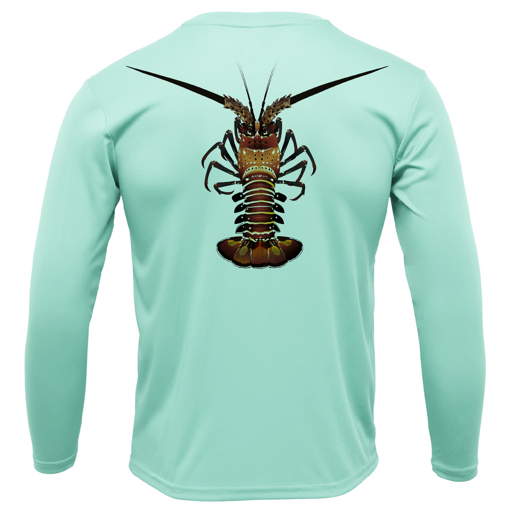 Florida Keys Realistic Lobster Men's Long Sleeve UPF 50+ Dry-Fit Shirt