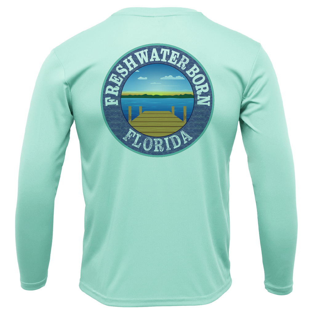 UF Orange and Blue Freshwater Born Boy's Long Sleeve UPF 50+ Dry-Fit Shirt