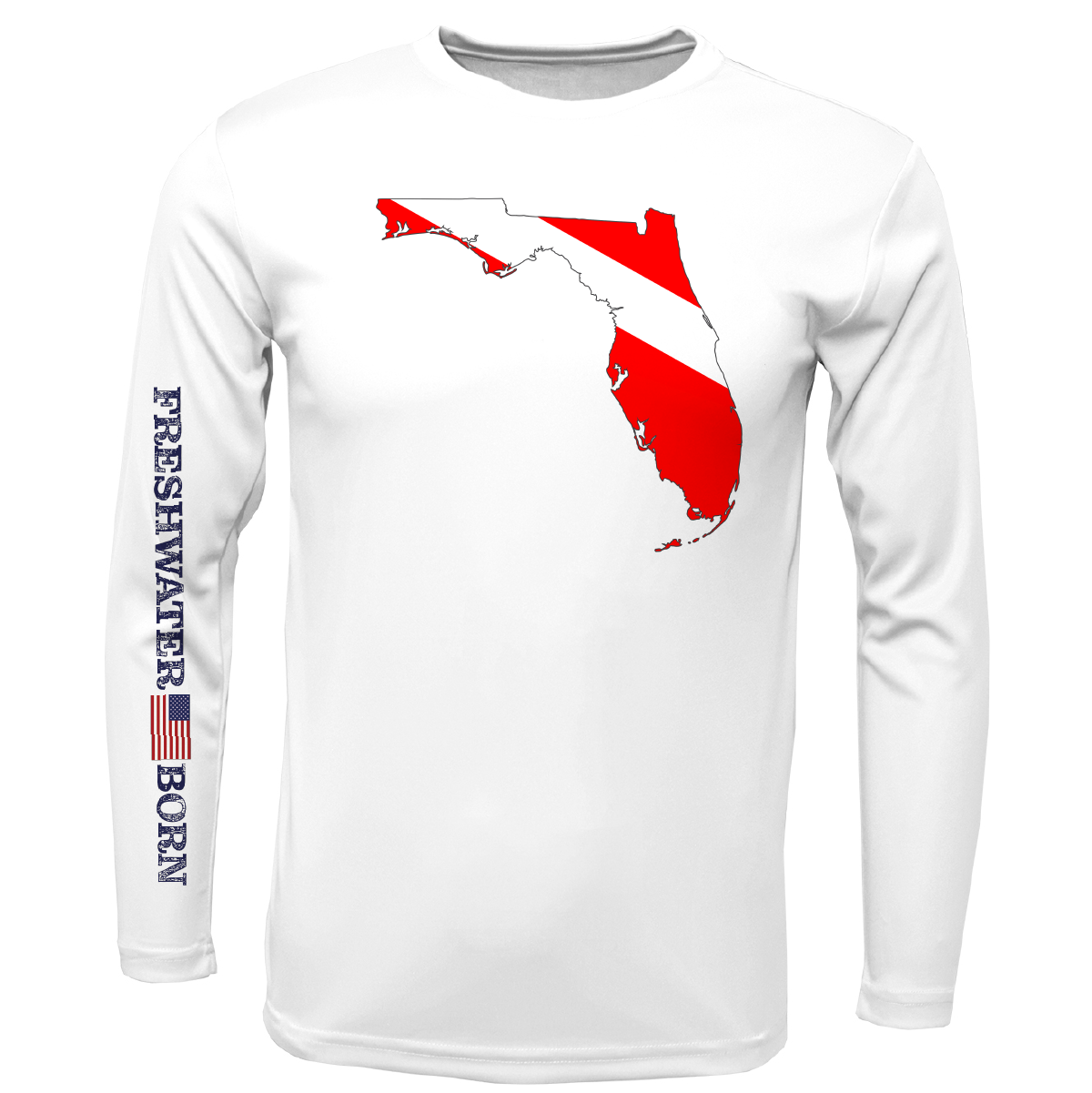 Florida Diver Freshwater Born Girl's Long Sleeve UPF 50+ Dry-Fit Shirt