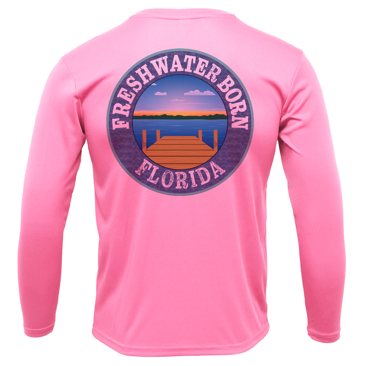 Florida Flag Freshwater Born Girl's Long Sleeve UPF 50+ Dry-Fit Shirt