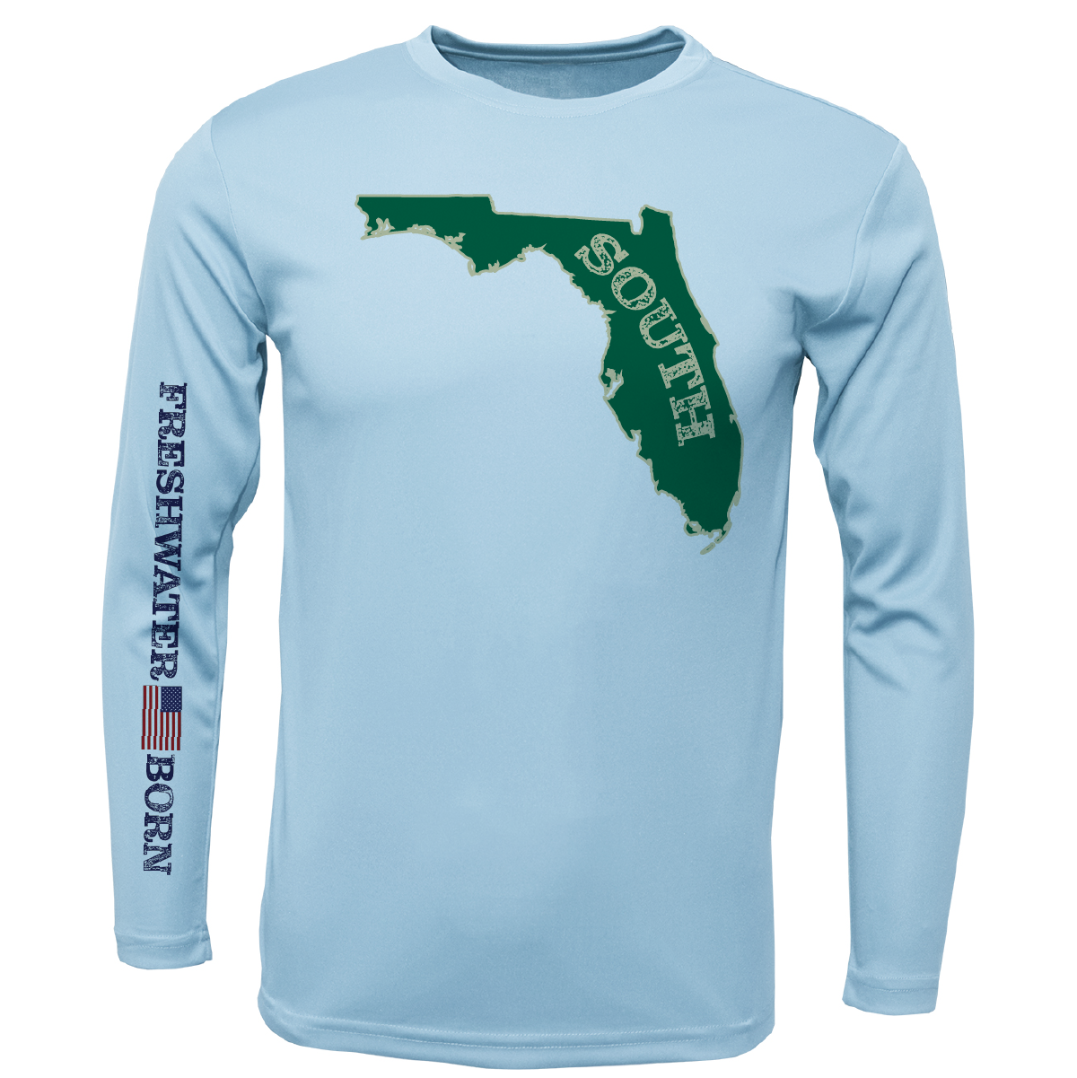 USF Green and Gold Freshwater Born Men's Long Sleeve UPF50+ Dry-Fit Shirt