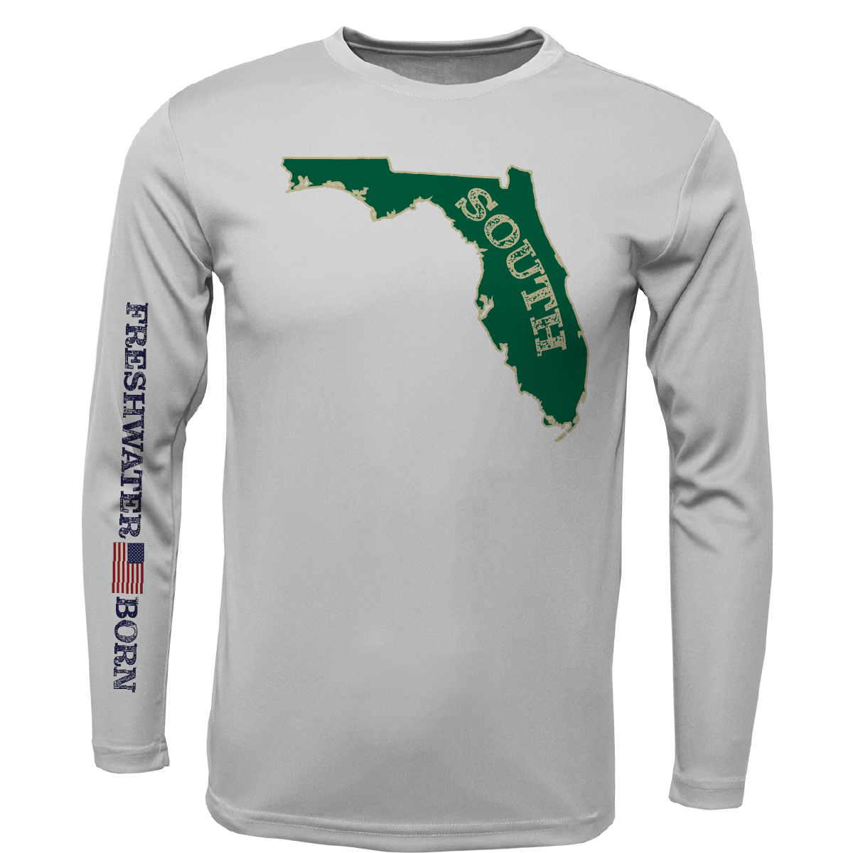 USF Green and Gold Freshwater Born Boy's Long Sleeve UPF 50+ Dry-Fit Shirt
