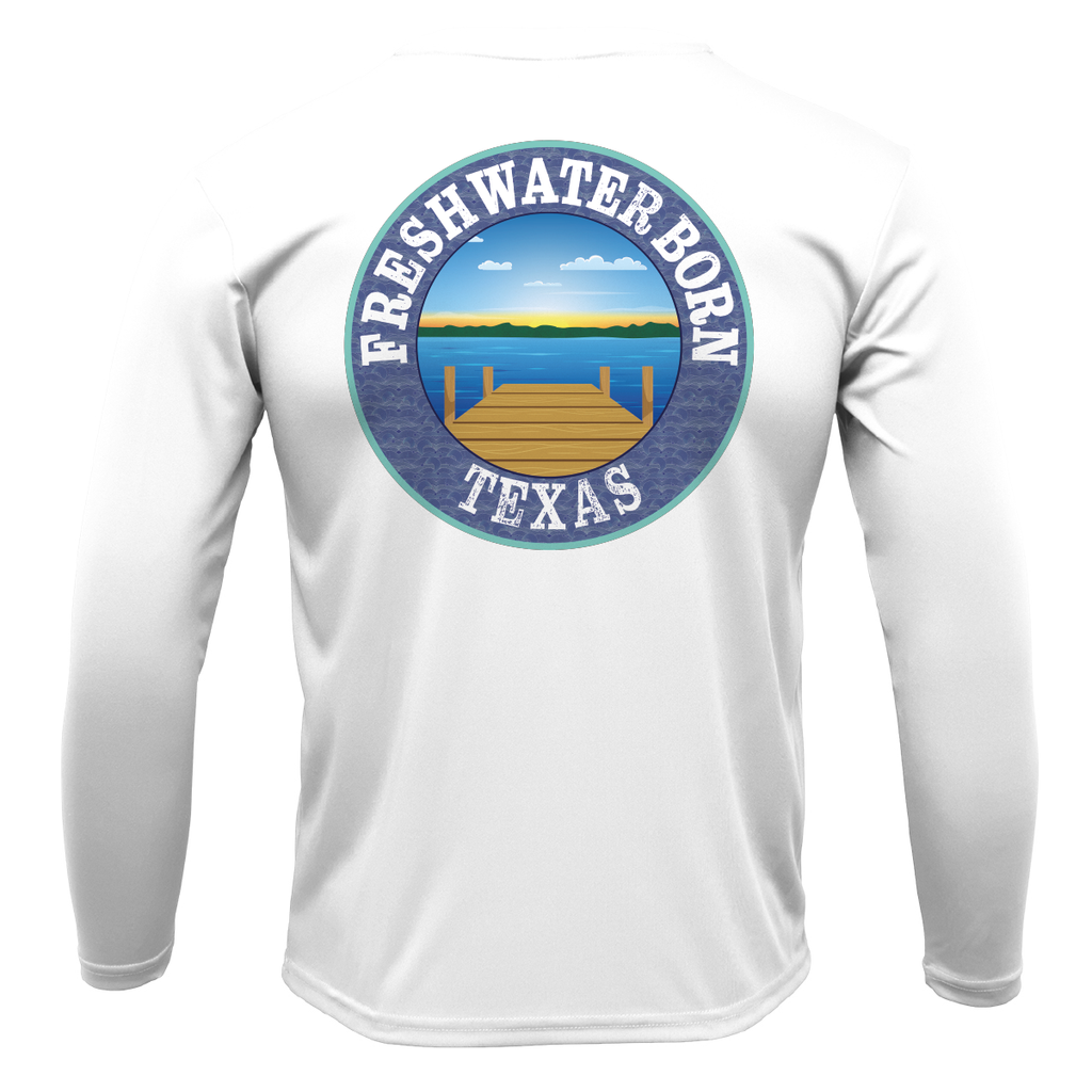Texas Flag Freshwater Born Girl's Long Sleeve UPF 50+ Dry-Fit Shirt