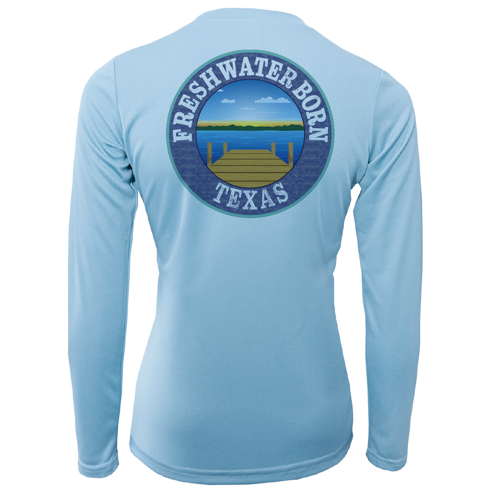 Texas Flag Freshwater Born Women's Long Sleeve UPF 50+ Dry-Fit shirt