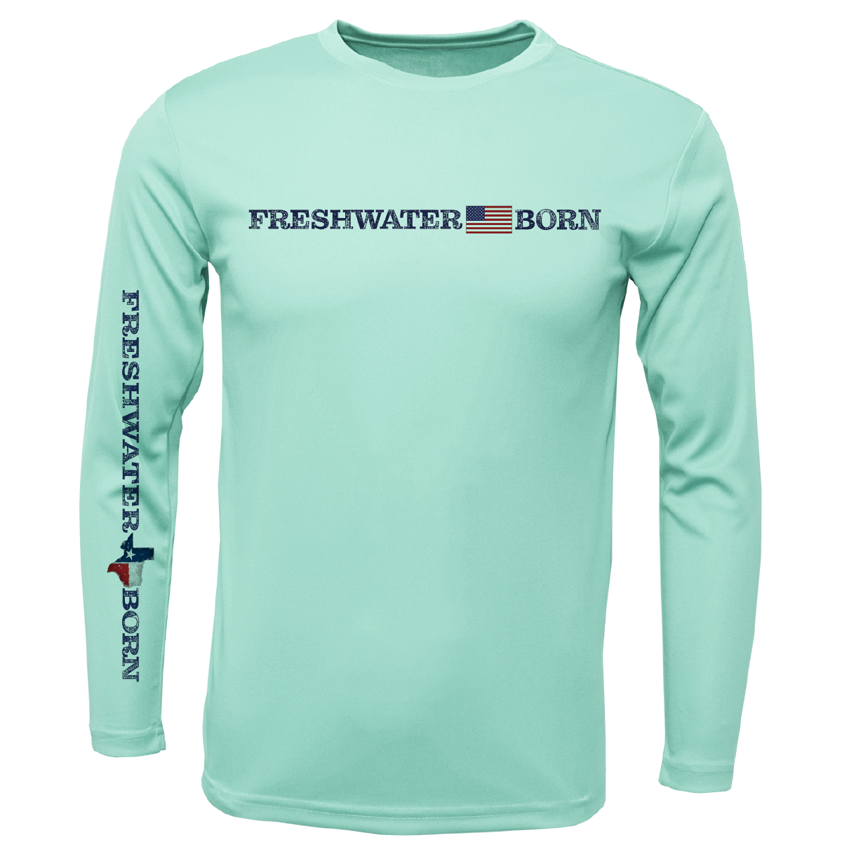 Texas Freshwater Born Linear Logo Men's Long Sleeve UPF 50+ Dry-Fit Shirt