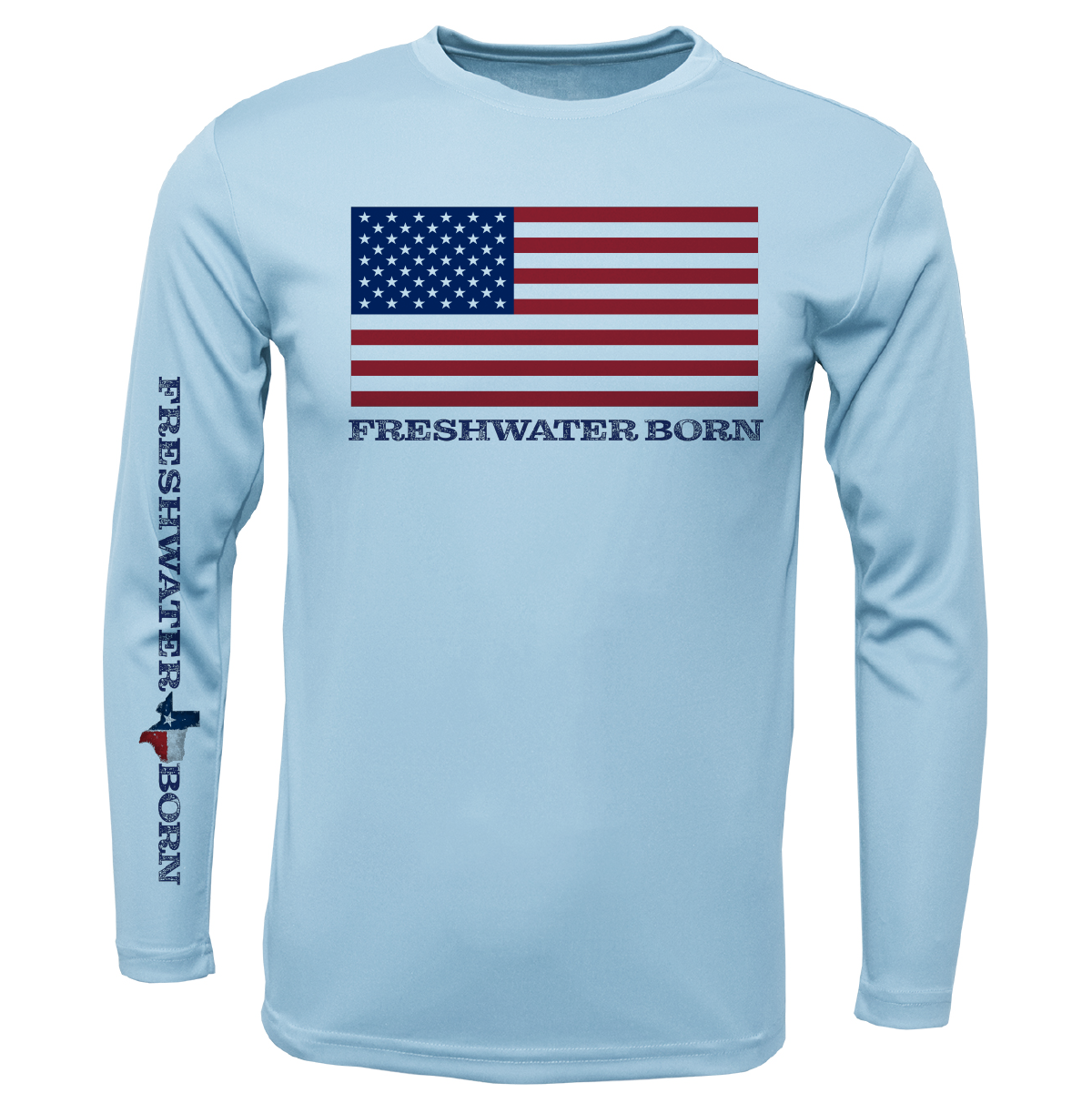 Texas USA Freshwater Born Girl's Long Sleeve UPF 50+ Dry-Fit Shirt