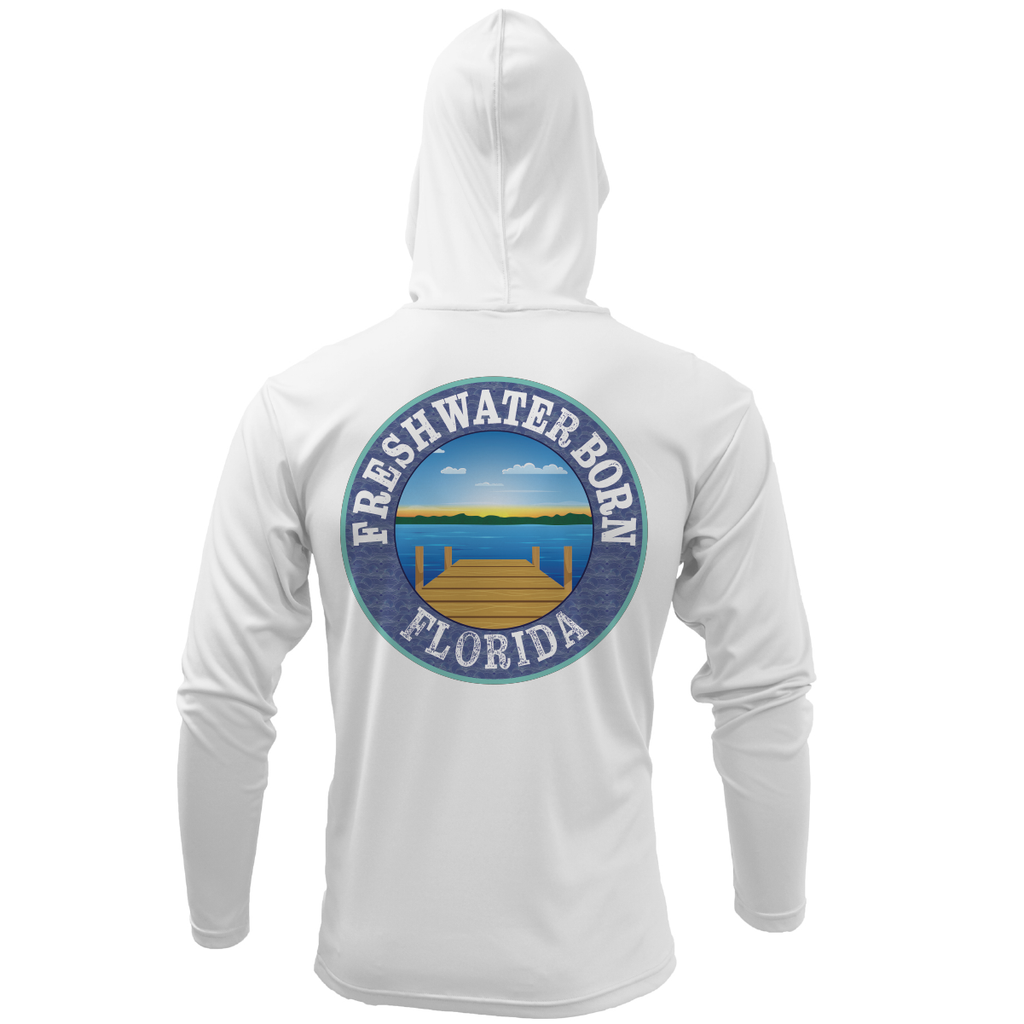State of Florida USA Freshwater Born Men's Long Sleeve UPF 50+ Dry-Fit Hoodie