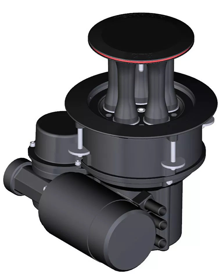 Harken 1200 CLR Electric AL Mooring Horizontal Left Mount Winch with 12V Dual Function Control Box