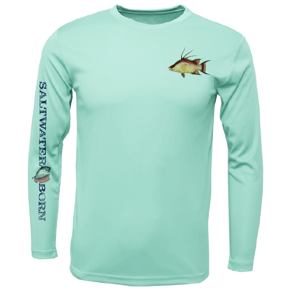 SK Hogfish on Chest Long Sleeve UPF 50+ Dry-Fit Shirt