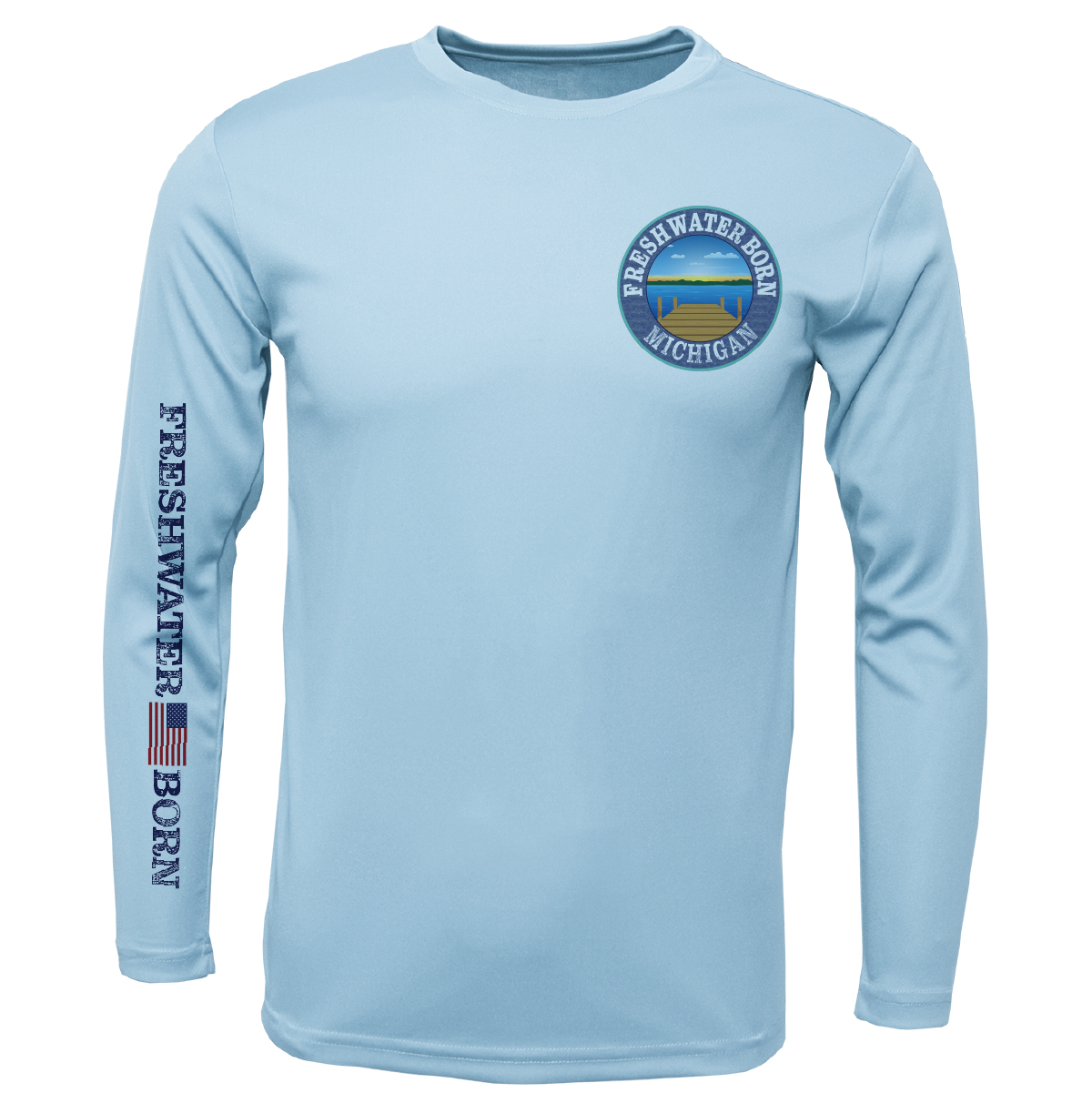 Michigan Freshwater Born Kraken Men's Long Sleeve UPF 50+ Dry-Fit Shirt