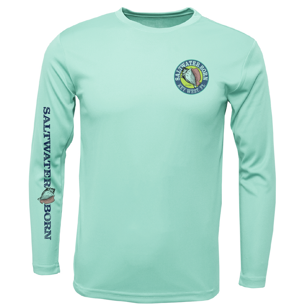 Key West, FL Realistic Lobster Men's Long Sleeve UPF 50+ Dry-Fit Shirt