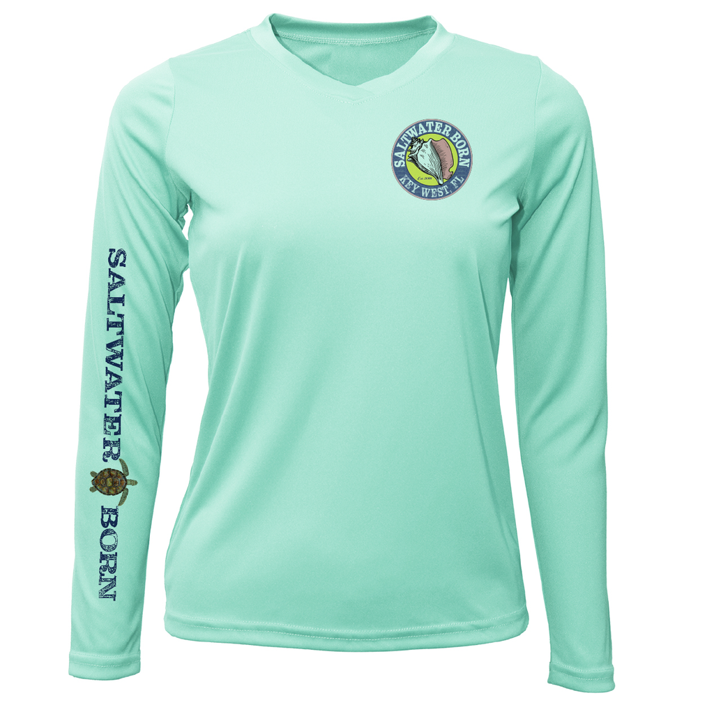 Key West Realistic Turtle Women's Long Sleeve UPF 50+ Dry-Fit Shirt
