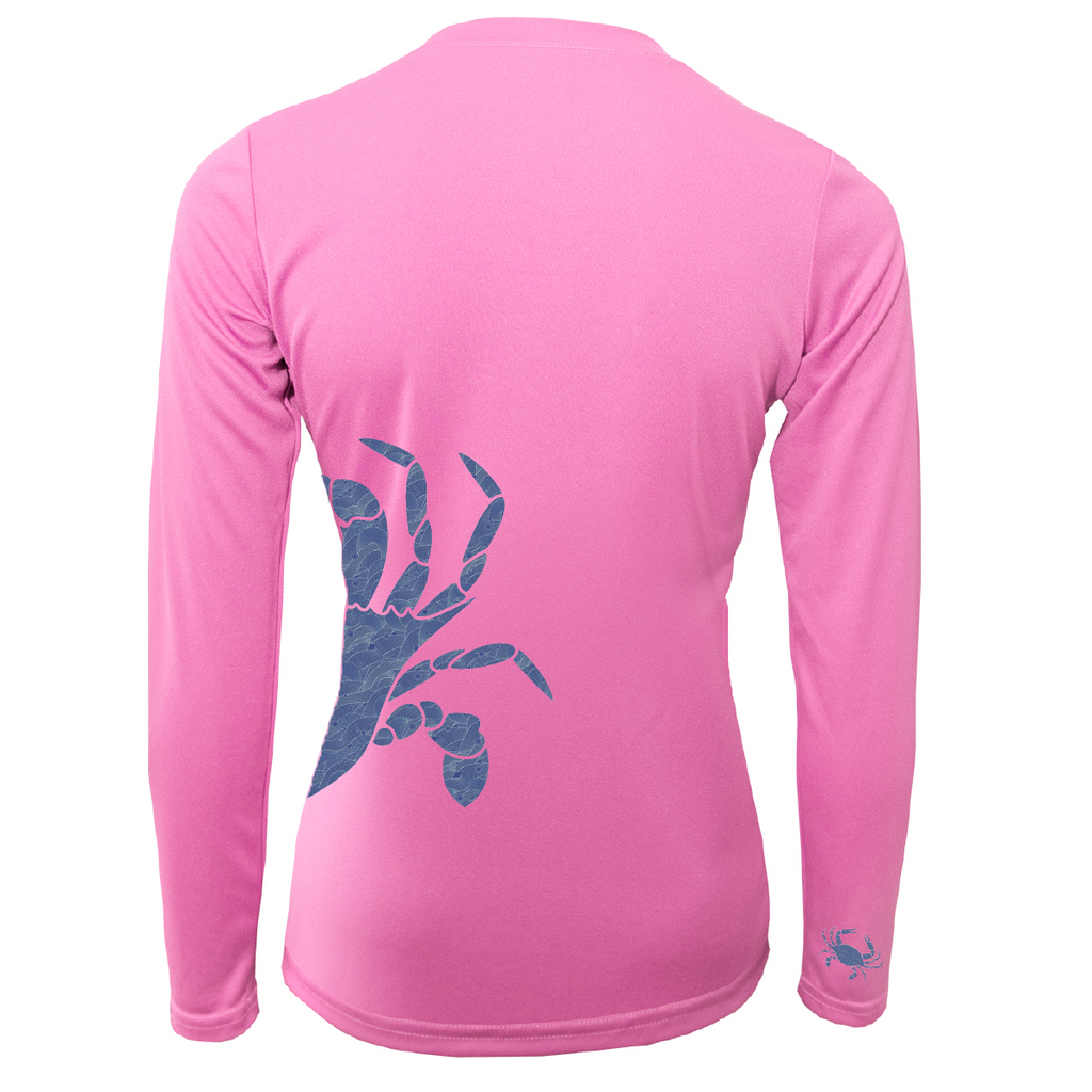 Blue Crab Wrap Women's Long Sleeve UPF 50+ Dry-Fit Shirt