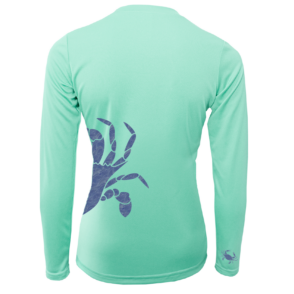 Blue Crab Wrap Women's Long Sleeve UPF 50+ Dry-Fit Shirt