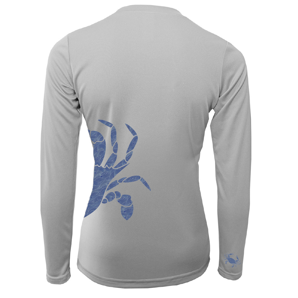 Blue Crab Wrap Women's Long Sleeve UPF 50+ Dry-Fit Shirt