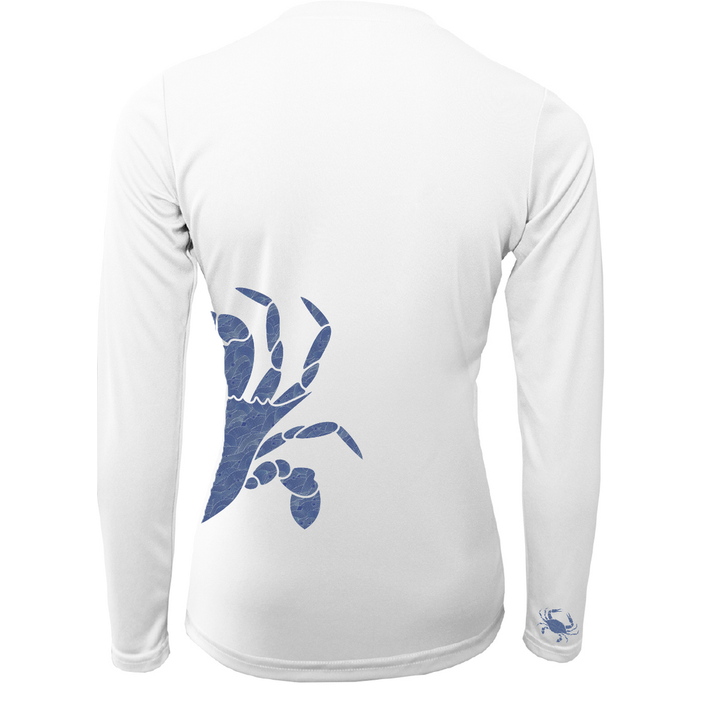 Blue Crab Wrap Women's Long Sleeve UPF 50+ Dry-Fit Shirt