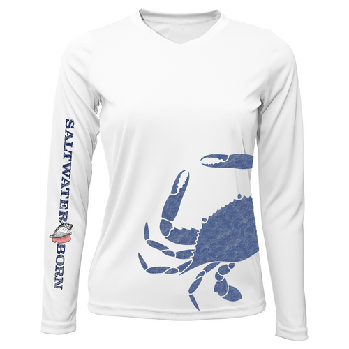 Blue Crab Wrap Women's Long Sleeve UPF 50+ Dry-Fit Shirt
