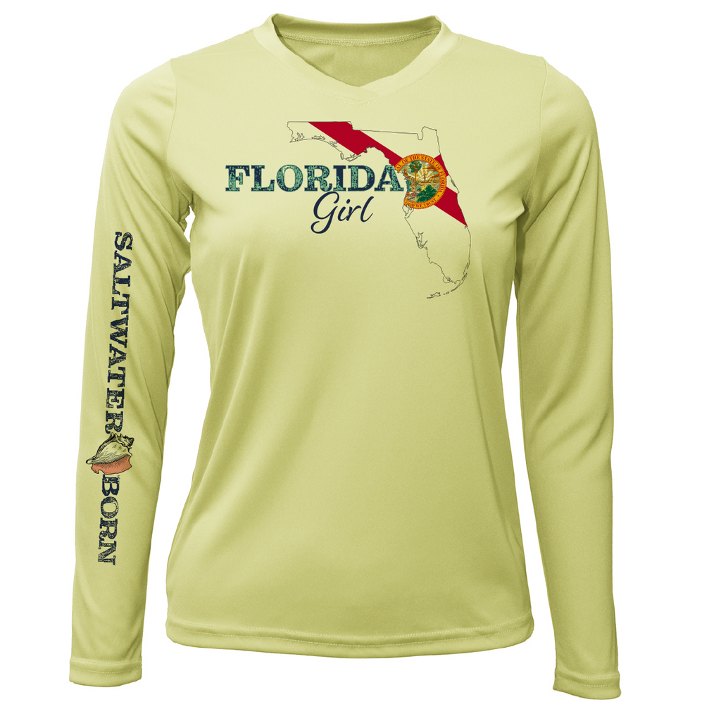 Linear Logo Stuart Florida Girl Long Sleeve UPF 50+ Dry-Fit Shirt