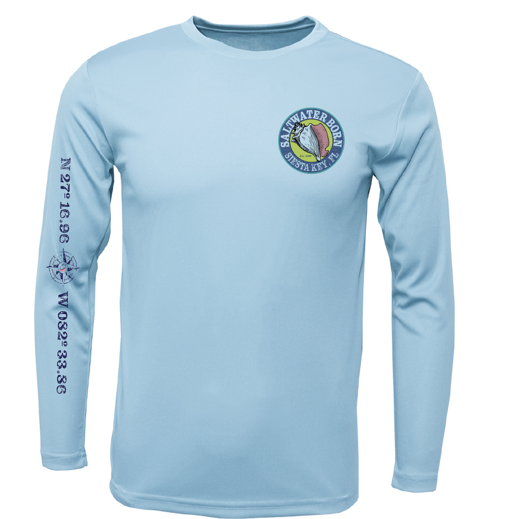 Siesta Key, FL Blacktip Long Sleeve UPF 50+ Dry-Fit Shirt