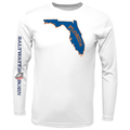 Orange and Blue Key West, FL Long Sleeve UPF 50+ Dry-Fit Shirt