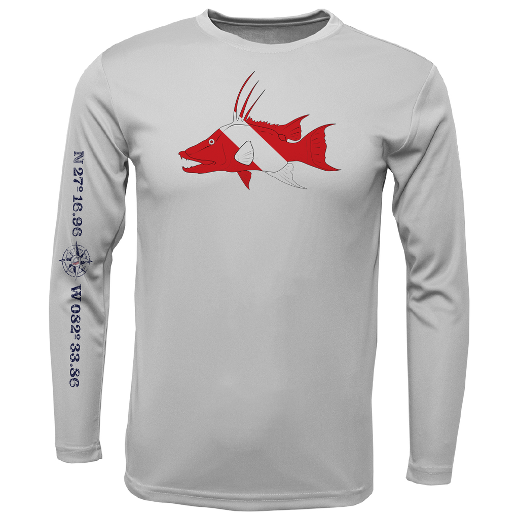 Siesta Key, FL Hogfish Diver Long Sleeve UPF 50+ Dry-Fit Shirt