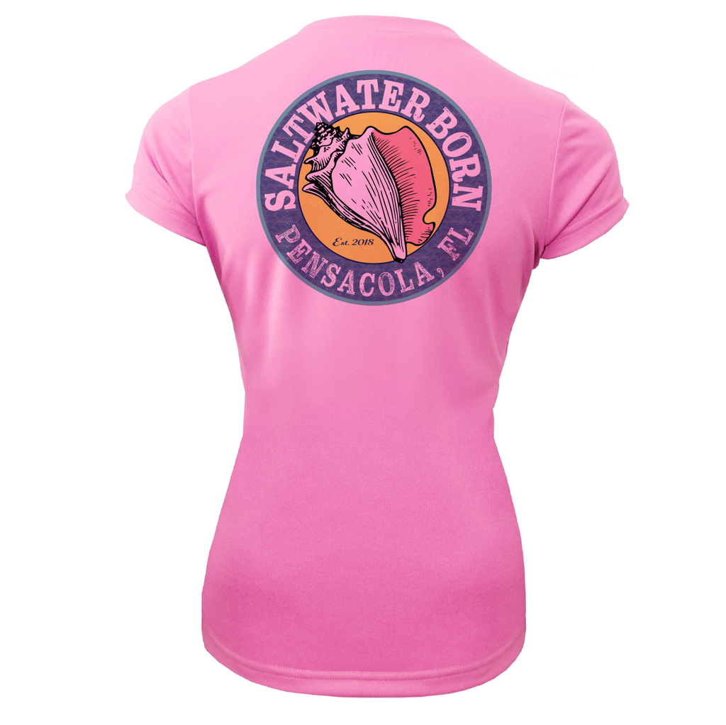 Pensacola, FL "Life Is Better At The Beach" Turtle Women's Short Sleeve UPF 50+ Dry-Fit Shirt
