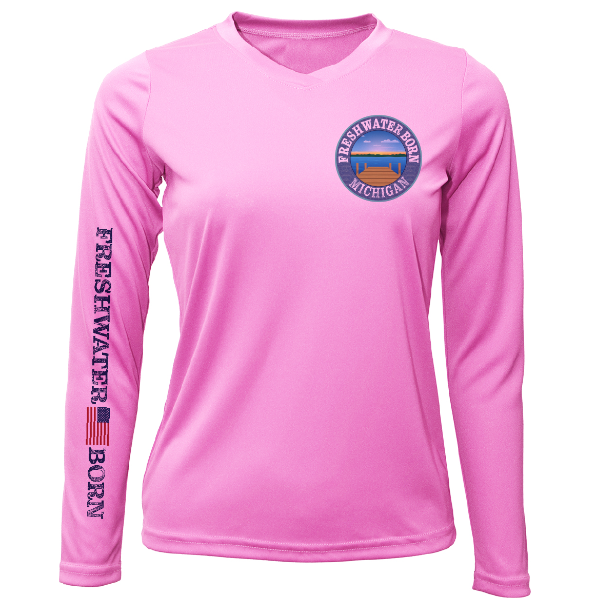 Michigan Freshwater Born Kraken Women's Long Sleeve UPF 50+ Dry-Fit Shirt