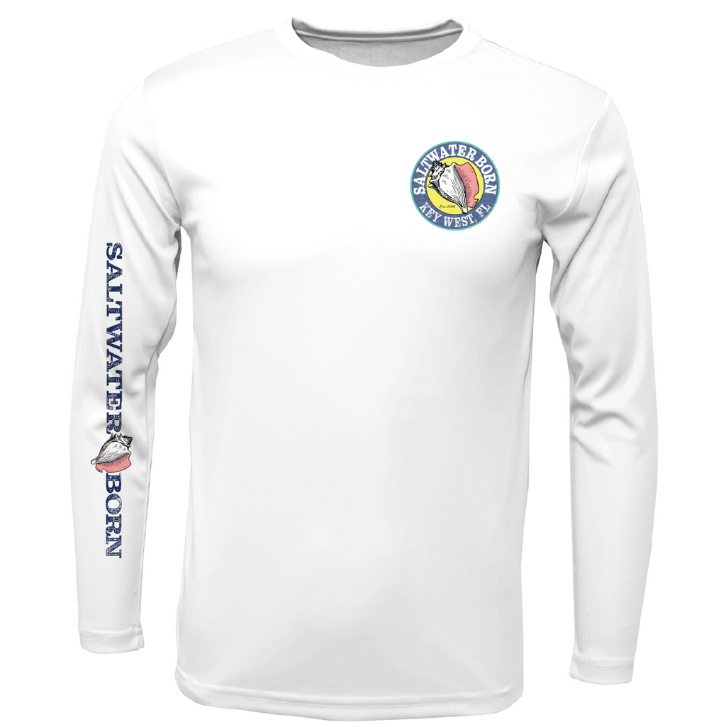 Key West, FL Realistic Lobster Men's Long Sleeve UPF 50+ Dry-Fit Shirt