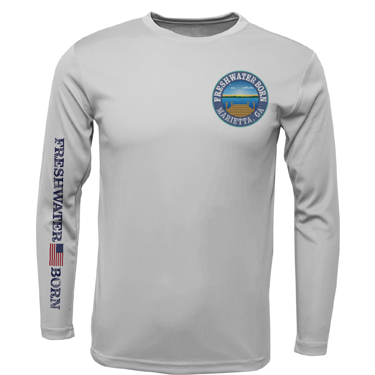 Marietta, GA Freshwater Born Kraken Men's Long Sleeve UPF 50+ Dry-Fit Shirt