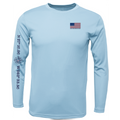 Siesta Key American Flag On Chest Long Sleeve UPF 50+ Dry-Fit Shirt