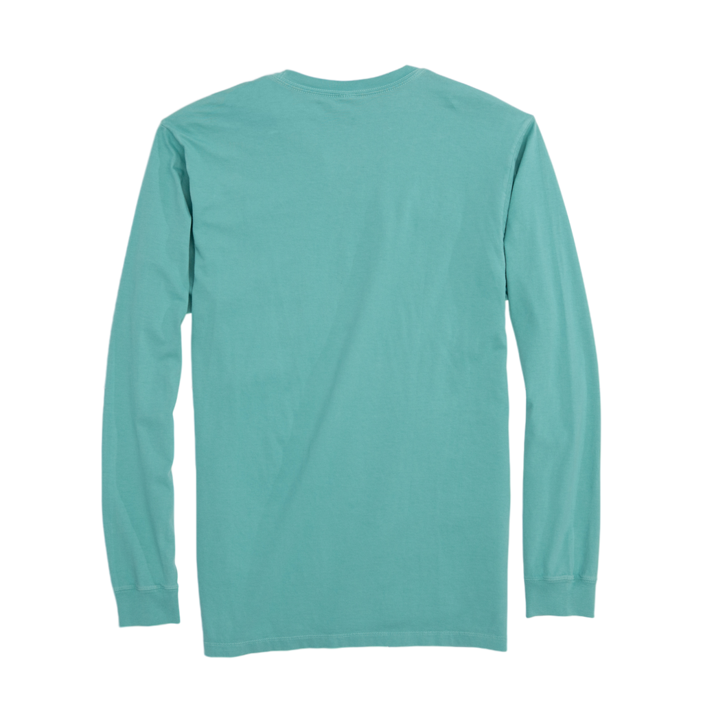 Saltwater Born Men's Linear Logo Cotton Long Sleeve Shirt