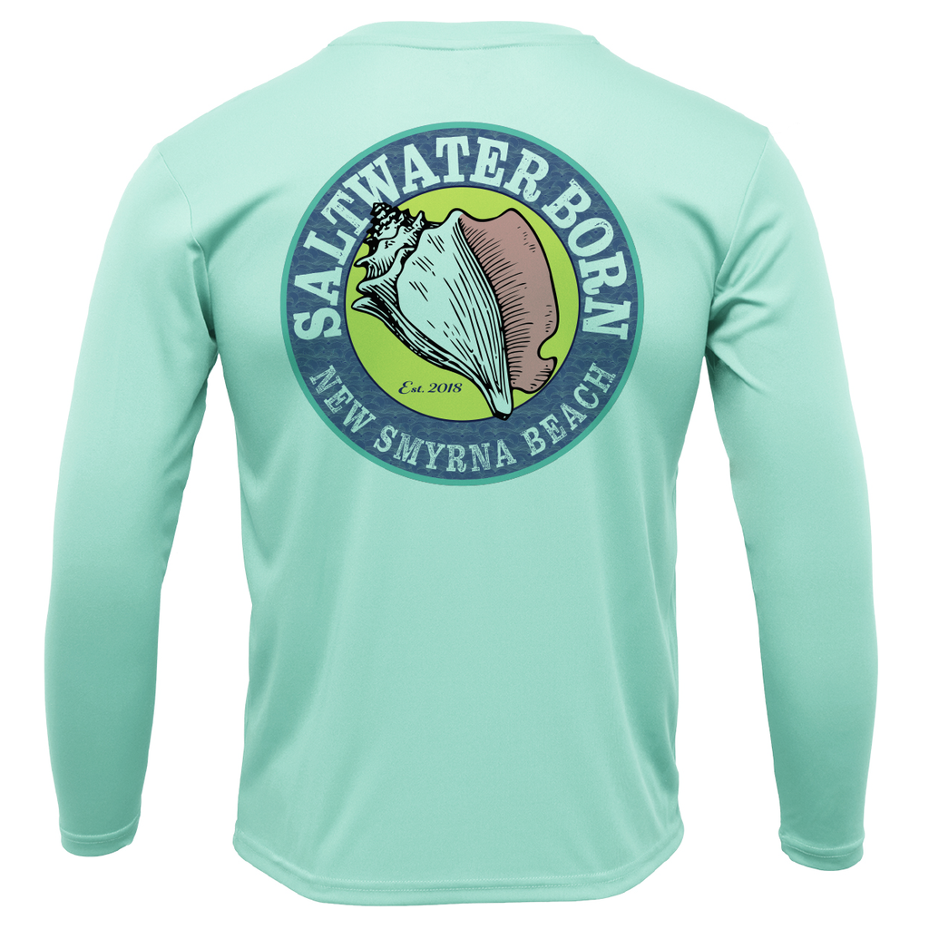 New Smyrna Beach, FL Logo Men's Long Sleeve UPF 50+ Dry-Fit Shirt